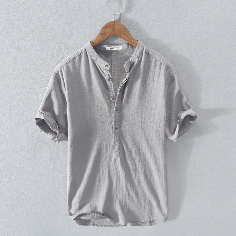 Heren T-shirt Casual Katoen Linnen Ademend Lichtgewicht 2