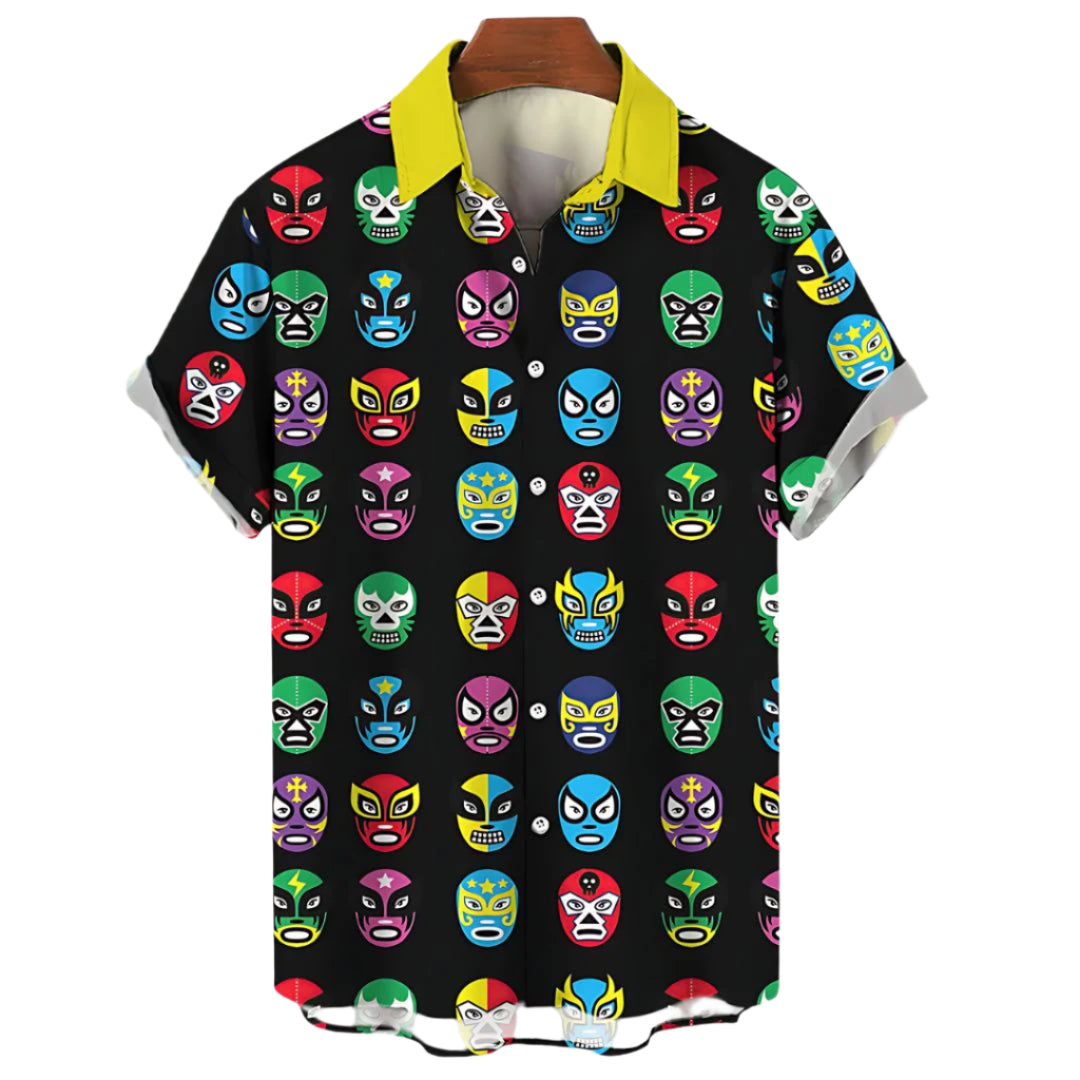 Heren T-shirt Met Luchador Print Relaxed Stijl 0