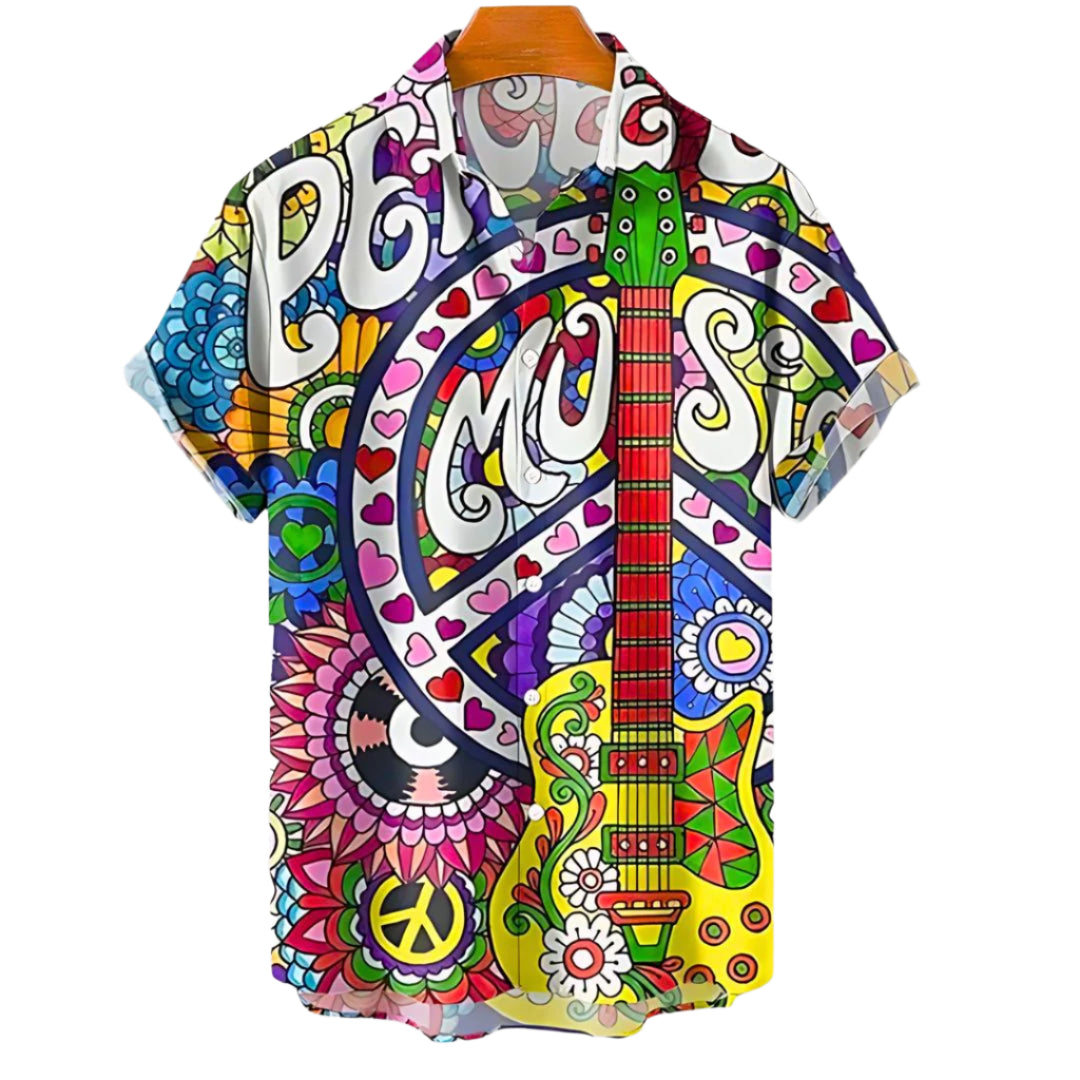 Heren T-shirt Vrolijke Print Lichte Stof Ontspannen Pasvorm 0