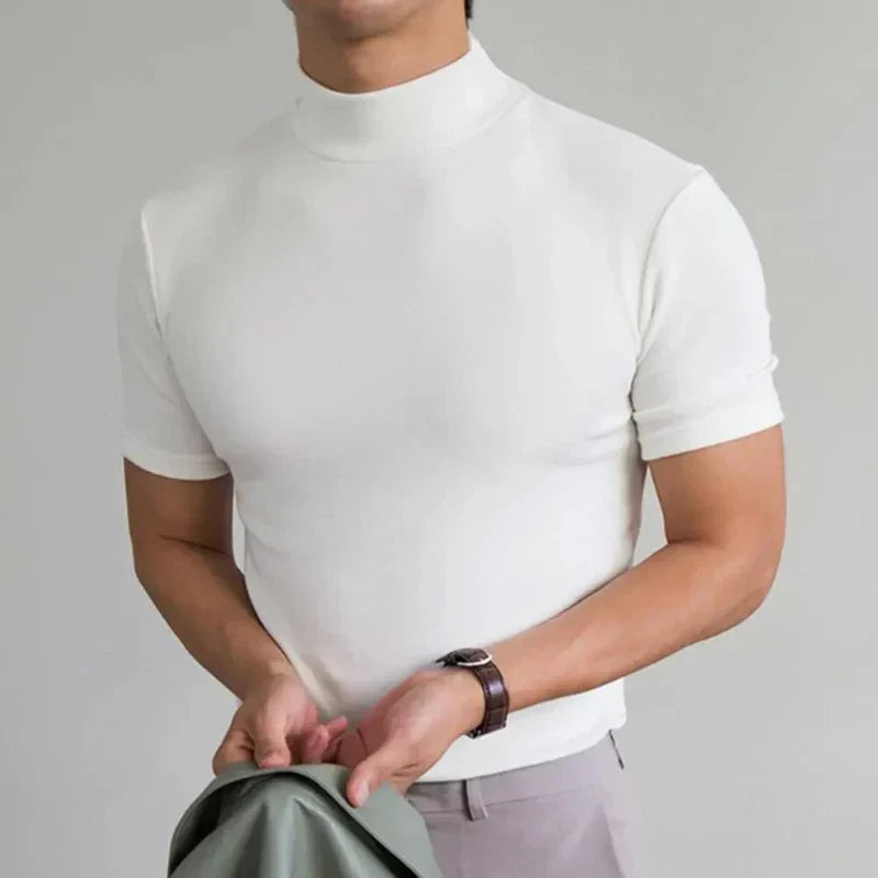 Heren T-shirt met Hoge Kraag Casual 3