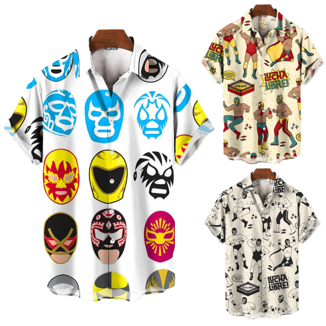Heren T Shirt Luchador Casual Katoen Relaxed Fit 0