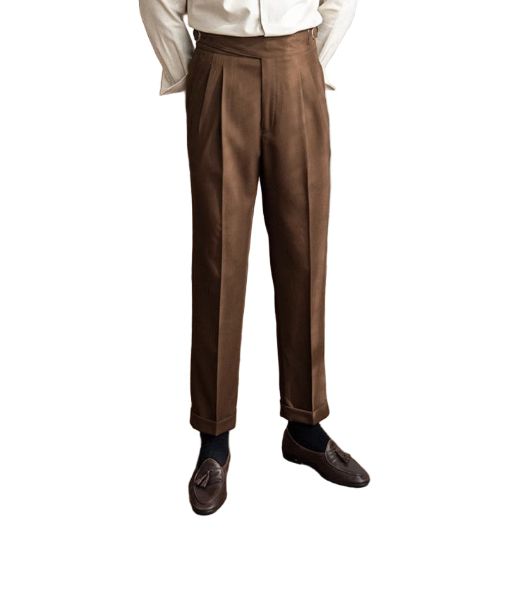 Heren Tailored Broek Flat Front Rechte Pijp 0