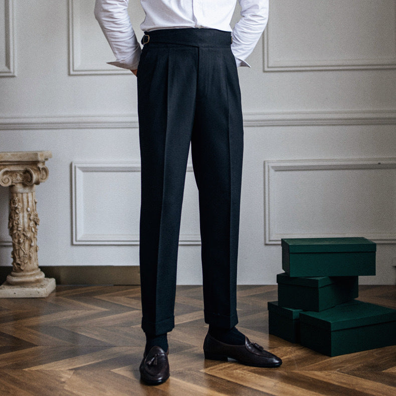 Heren Tailored Broek Flat Front Rechte Pijp 1