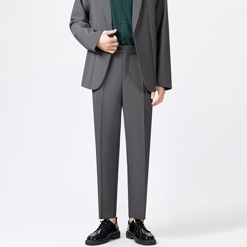 Heren Tailored Trousers Slim Fit Wolmix Enkel Lengte 1