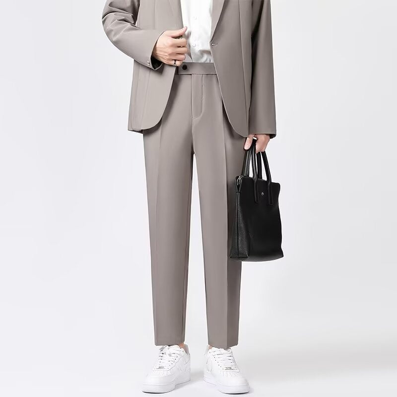 Heren Tailored Trousers Slim Fit Wolmix Enkel Lengte 3