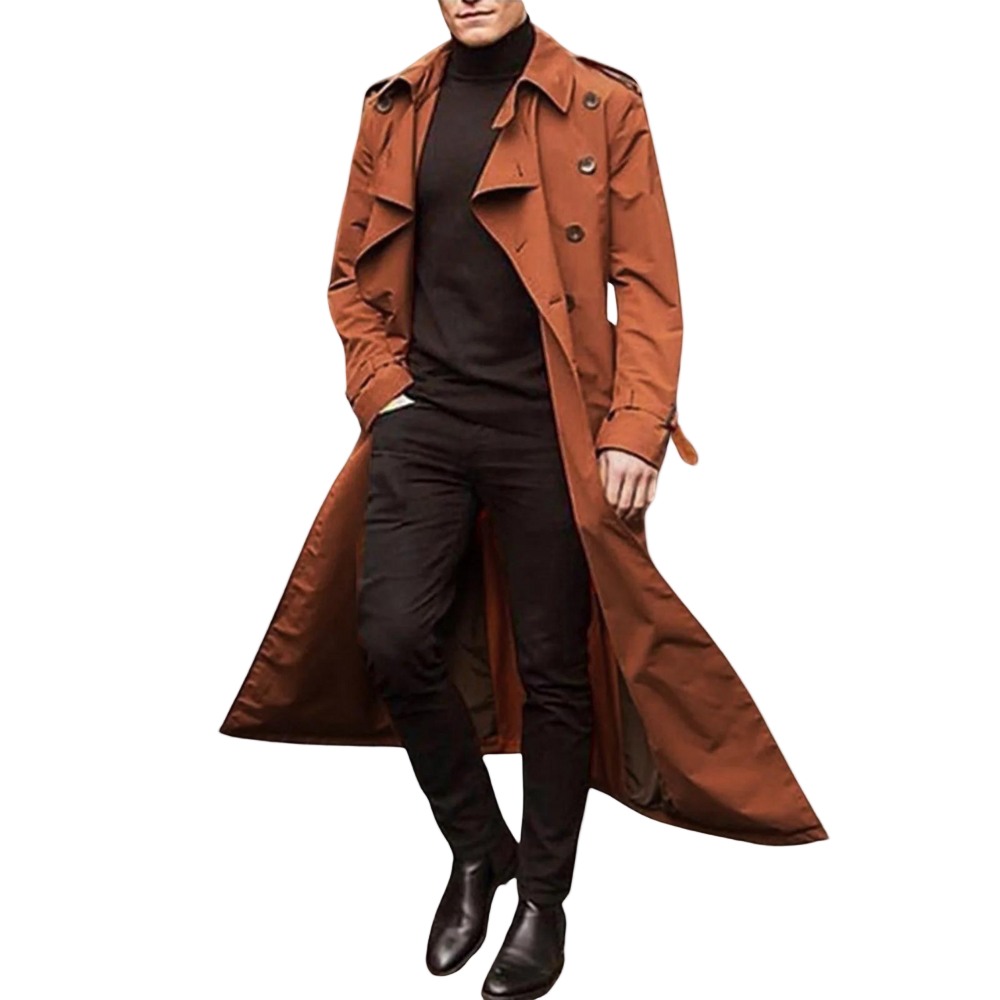 Heren Trenchcoat Casual Stijl Voor Herfst En Winter 0