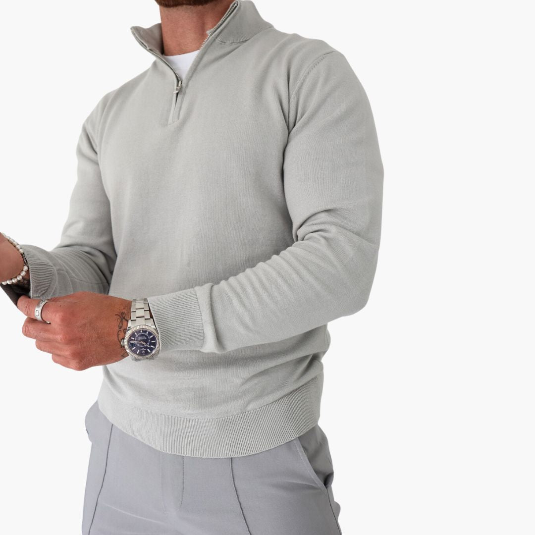 Heren Trui Casual Met Halve Rits Moderne Pasvorm 1