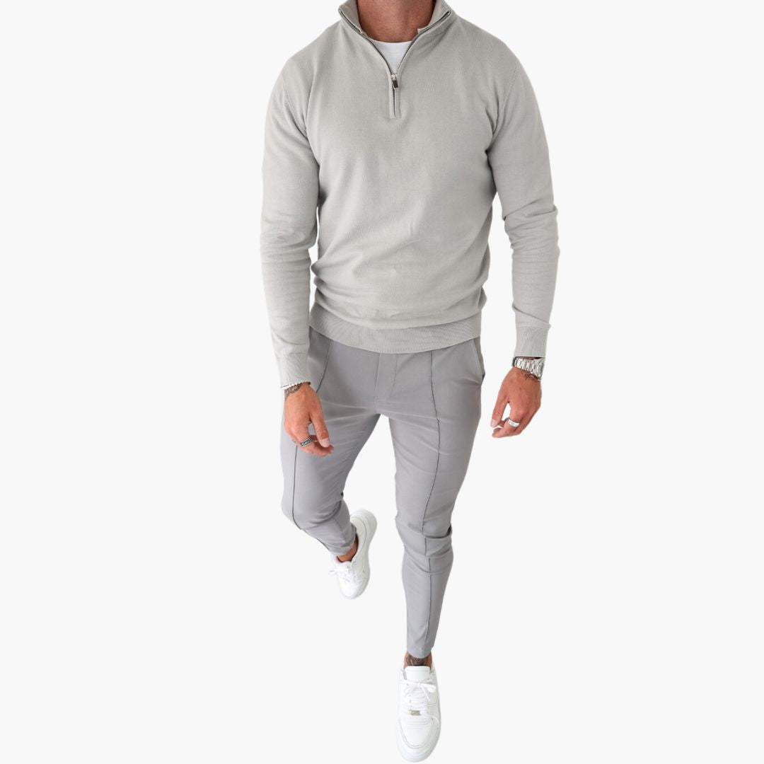 Heren Trui Casual Met Halve Rits Moderne Pasvorm 3