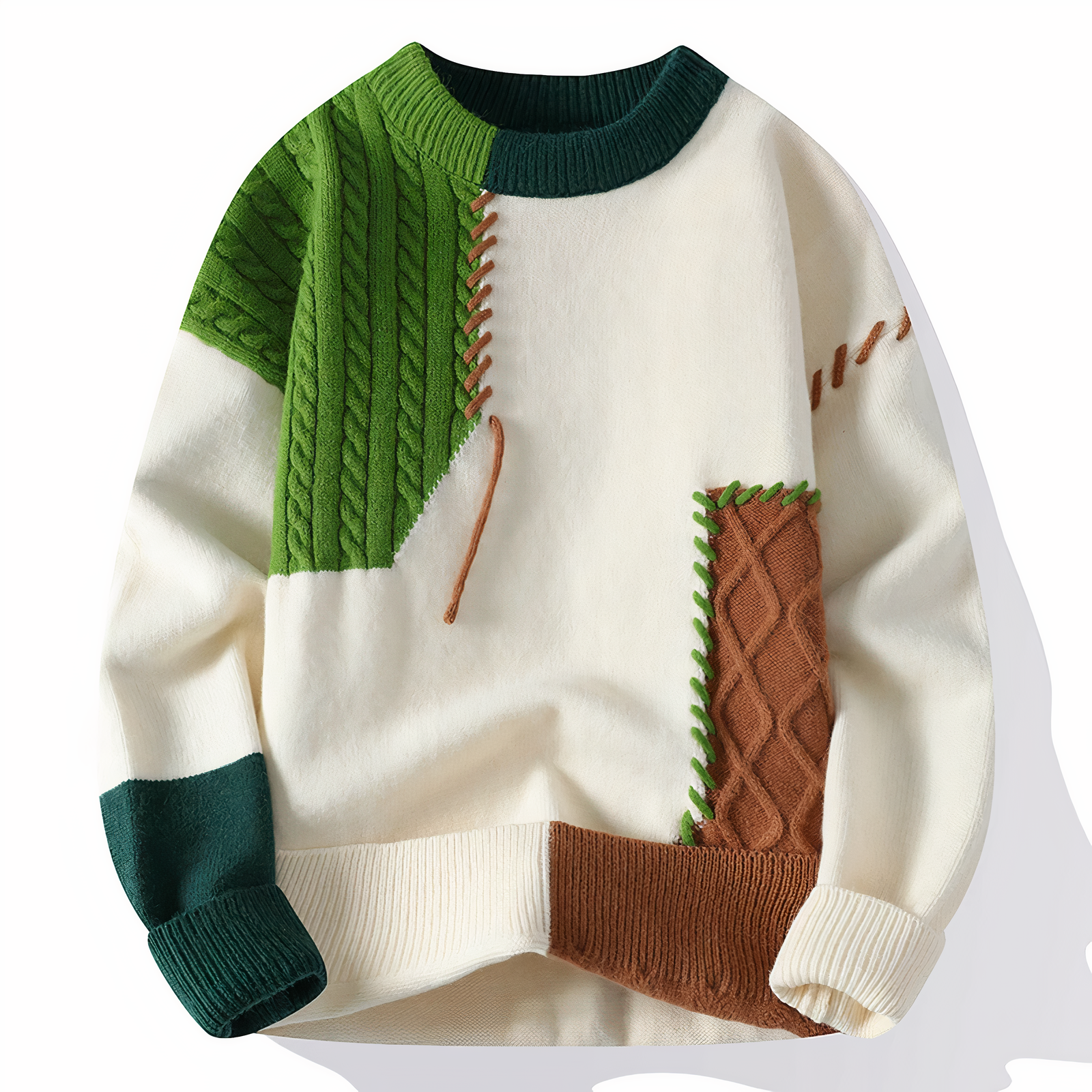 Heren Trui Patchwork Stijl Casual 2