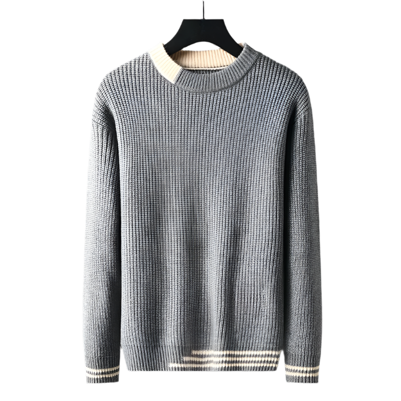 Heren Trui Wafelgebreid Premium Wolblend Comfortabel 0