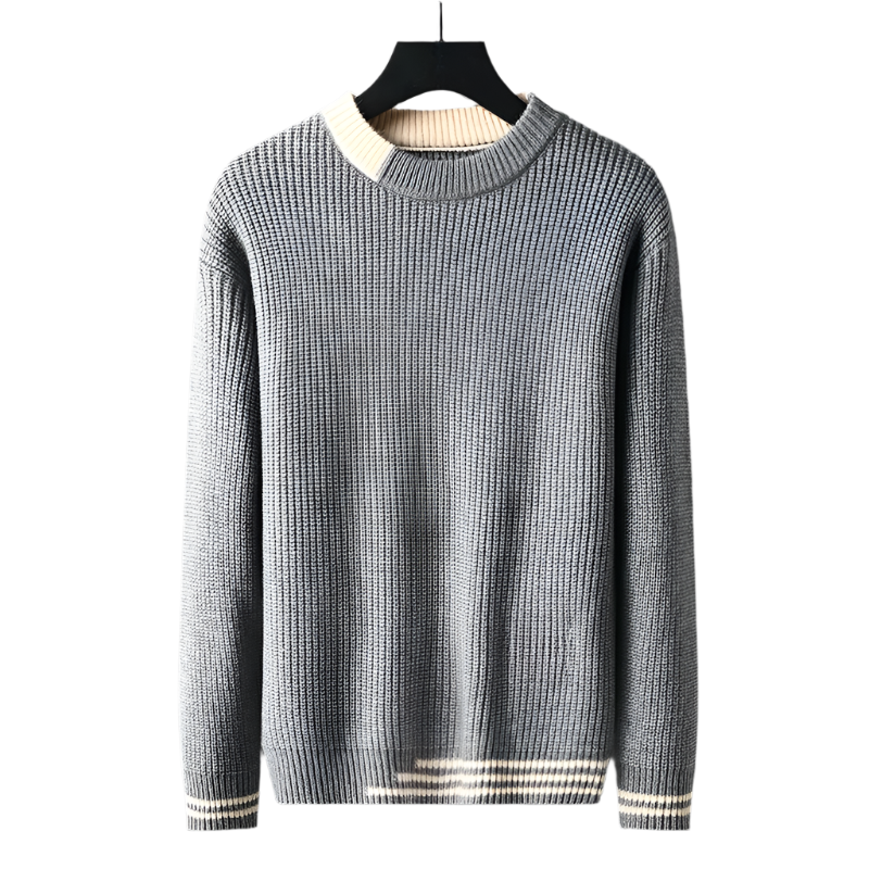 Heren Trui Wollen Waffle Gebreid Casual Comfortabele Pasvorm 0