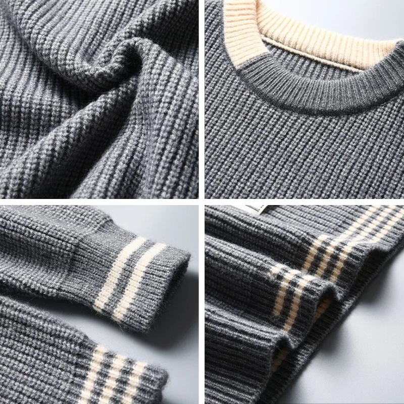 Heren Trui Wollen Waffle Gebreid Casual Comfortabele Pasvorm 2