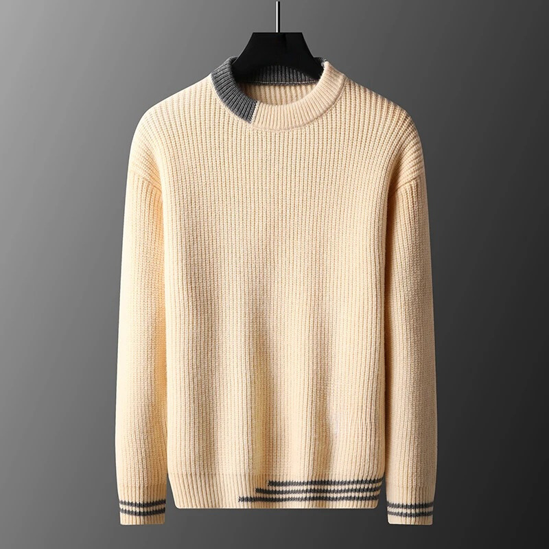 Heren Trui Wollen Waffle Gebreid Casual Comfortabele Pasvorm 4
