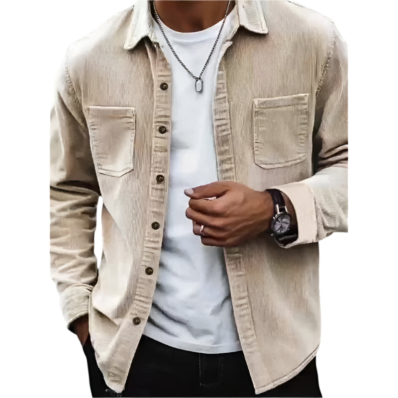 Heren Vest Casual Velours Côtelé Regular Fit 0