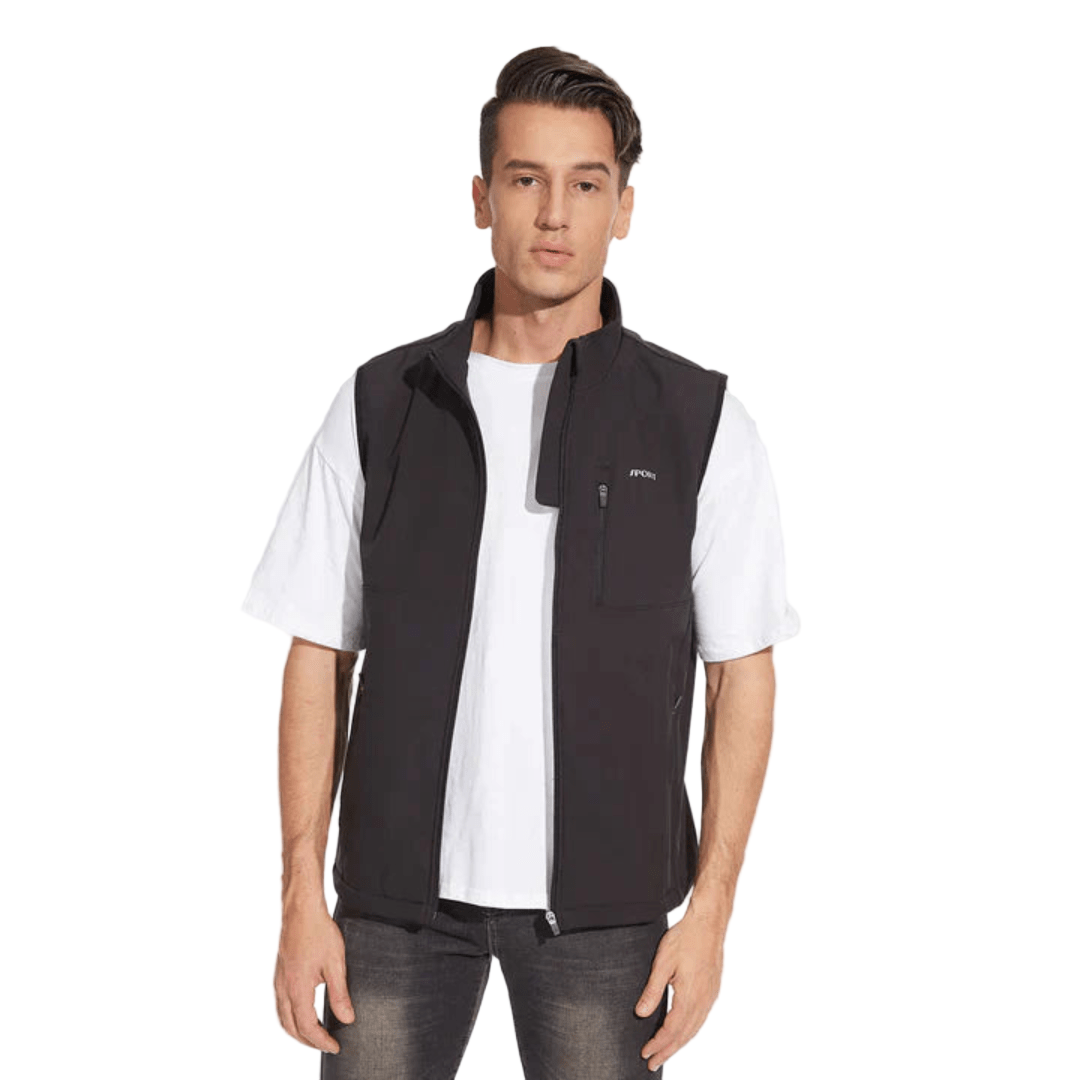 Heren Vest Lichtgewicht met Opstaande Kraag en Korte Snit 0