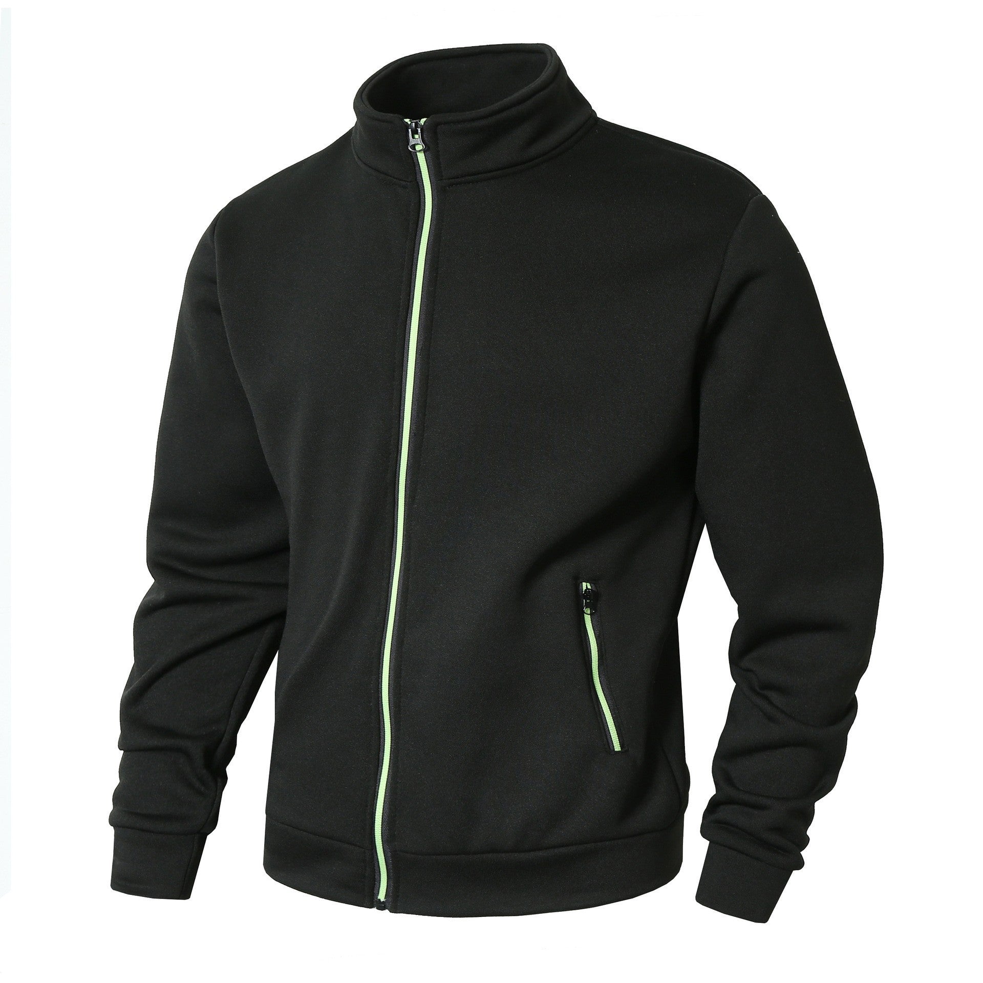 Heren Winterjas Fleece Gevoerd met Staande Kraag en Ritszakken 0