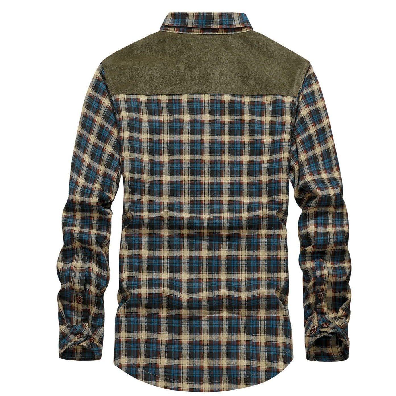 Heren Winterjas Geblokt Fleece Gevoerd Katoen Polyester 2