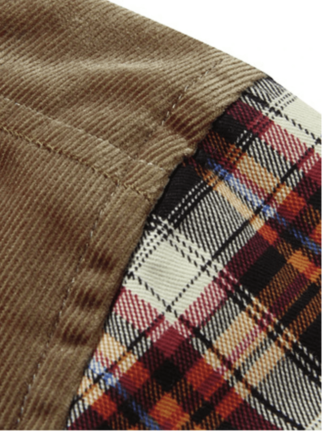 Heren Winterjas Geblokt Fleece Gevoerd Katoen Polyester 7