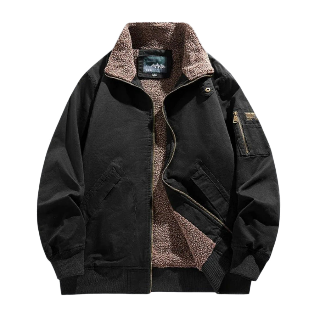 Heren Winterjas Met Wolvoering Casual Stijl 0