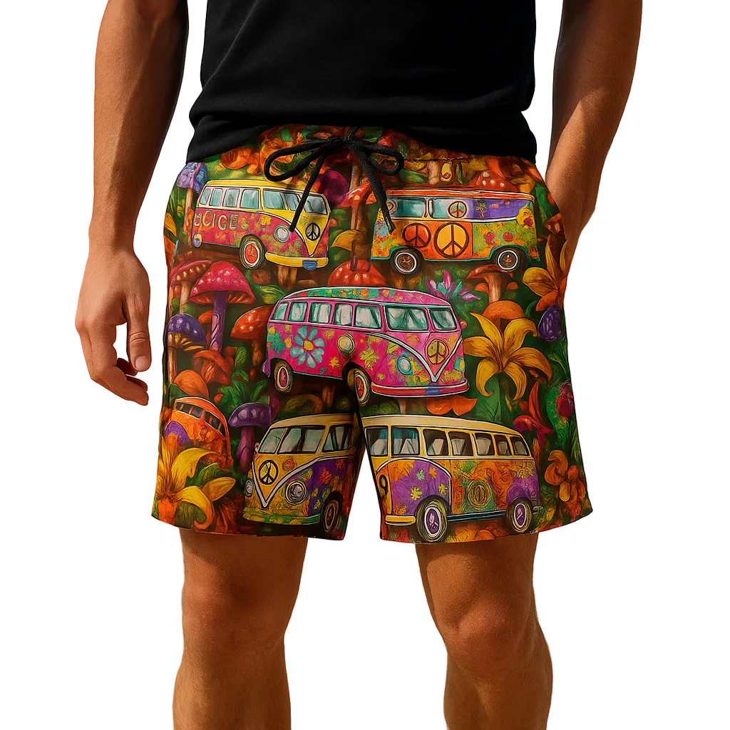 Heren Zwemshort Graffiti Print Voor Zomerse Activiteiten 1