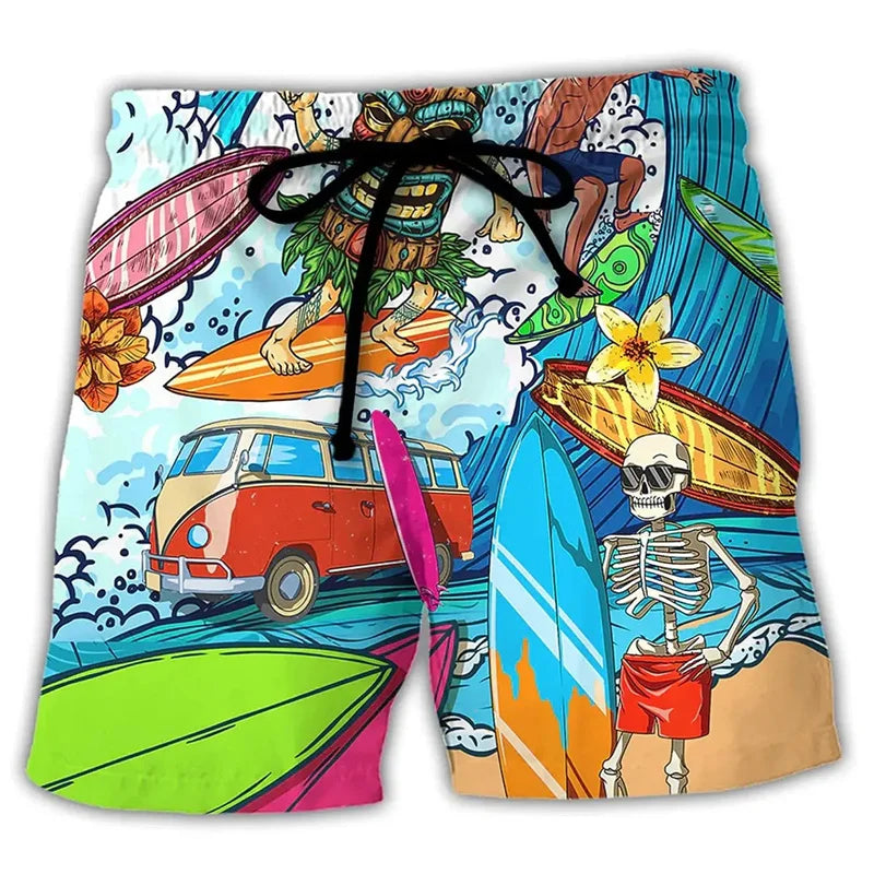 Heren Zwemshort Graffiti Print Voor Zomerse Activiteiten 3