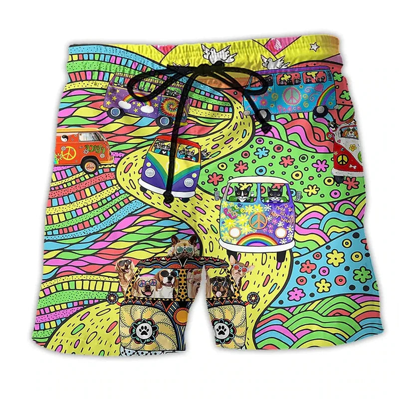 Heren Zwemshort Graffiti Print Voor Zomerse Activiteiten 6