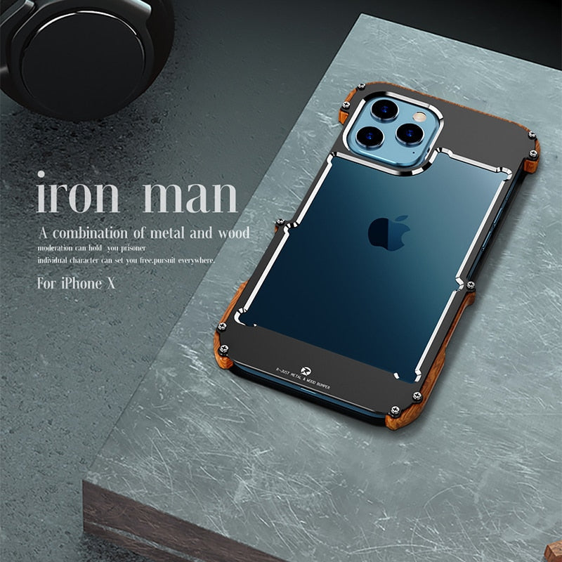 Heren iPhone Hoesje Houten Design voor iPhone 12, 13 en 14 5