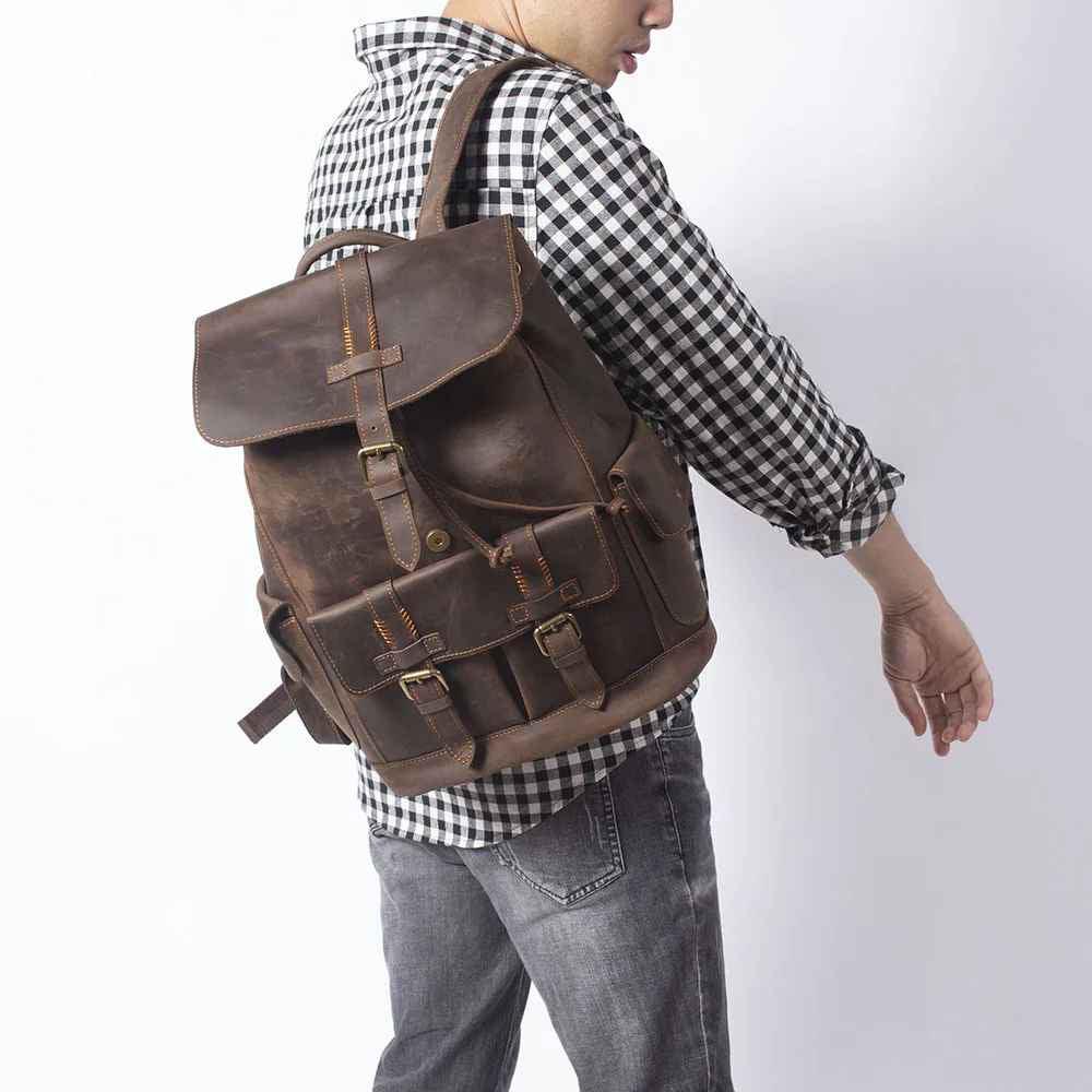 Herenrugzak Vintage Stijl met Gespriem 2