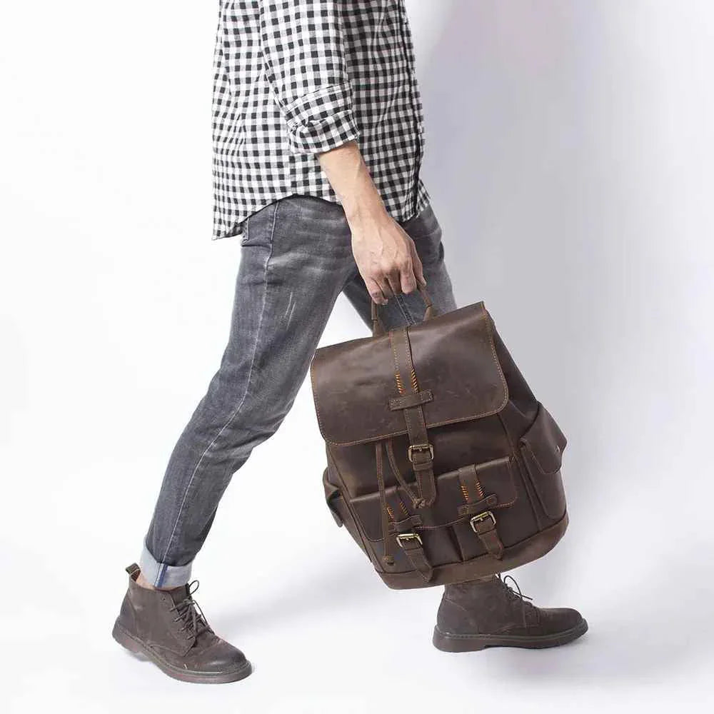 Herenrugzak Vintage Stijl met Gespriem 4