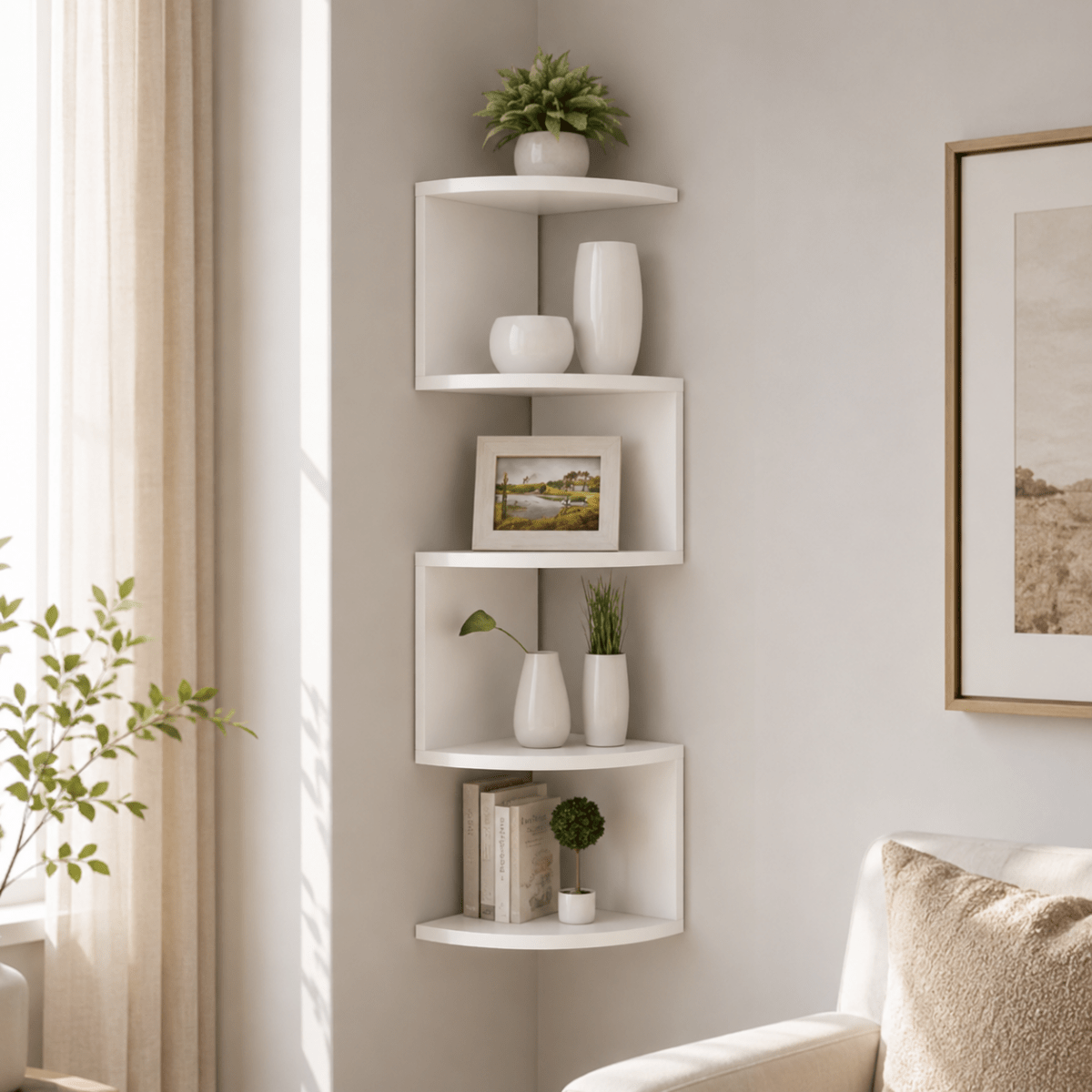 Hoekwandplank Modern Design voor Ruimtebesparende Opslag 1
