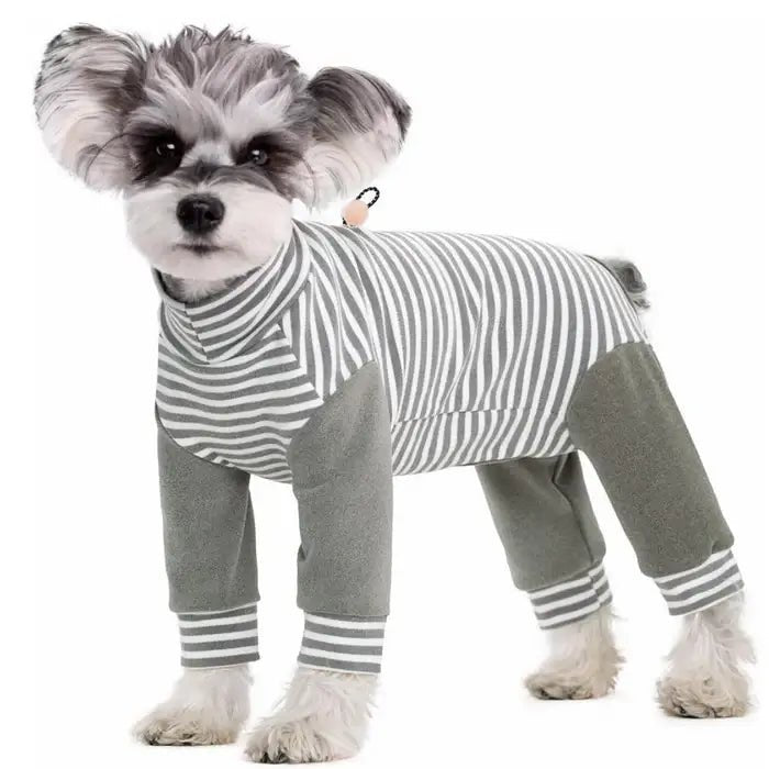Honden Herstelpak Lange Mouwen Gestreept Pyjama-Stijl 8