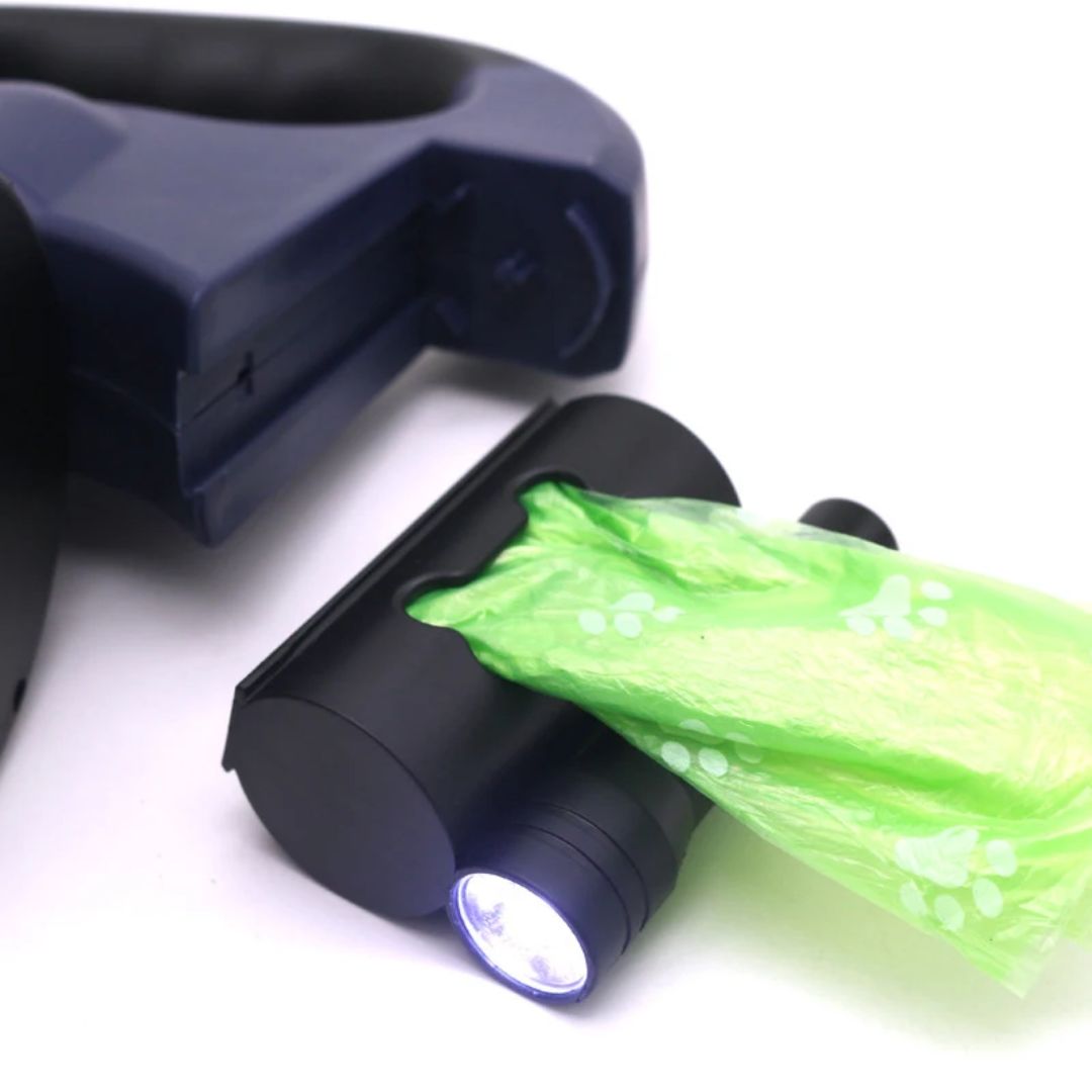 Hondenriem Voor Twee Honden Uittrekbaar Met Zaklamp 360-Graden Ontwarrend Mechanisme 3