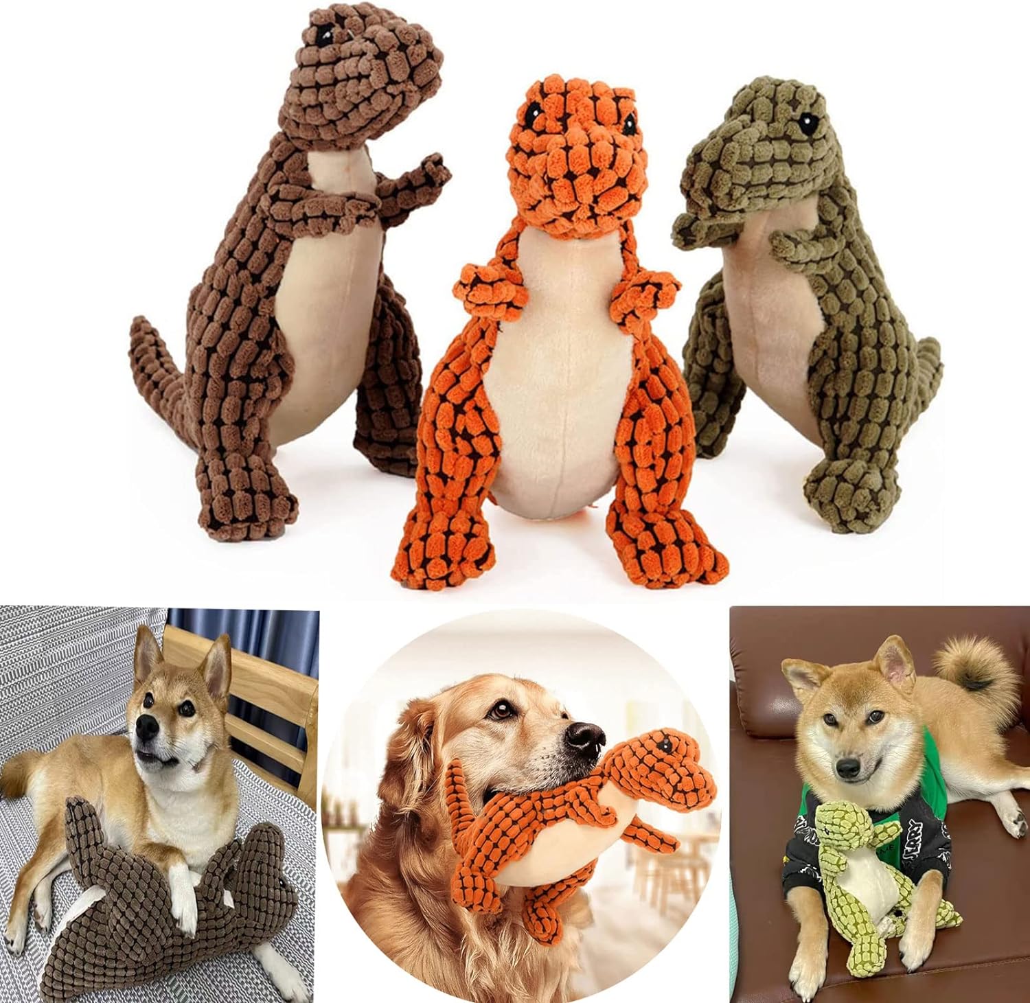 Hondenspeeltje Dinosaurus Knuffel Voor Actieve Honden 6