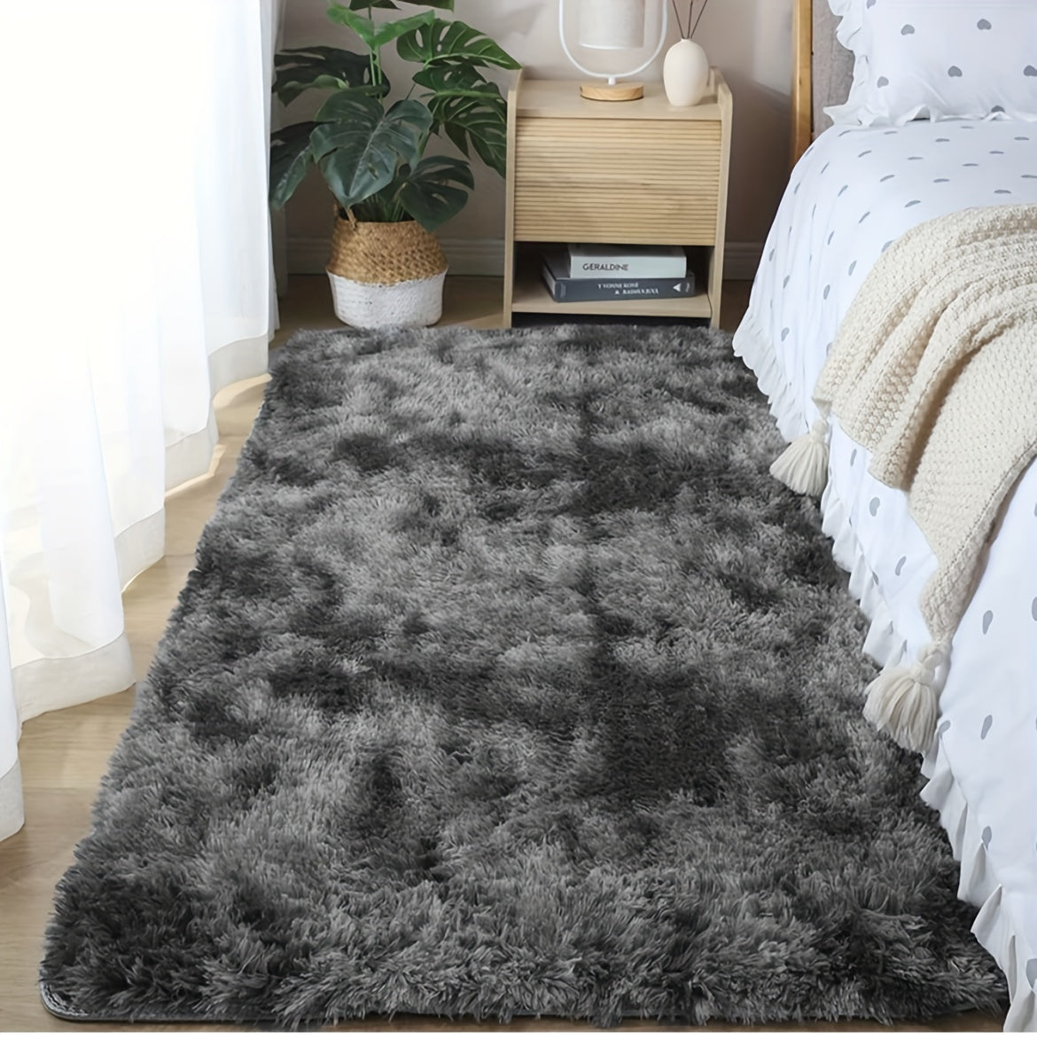 Hoogpolig Vloerkleed 200x300 voor Woonkamer en Slaapkamer Shaggy Stijl 1