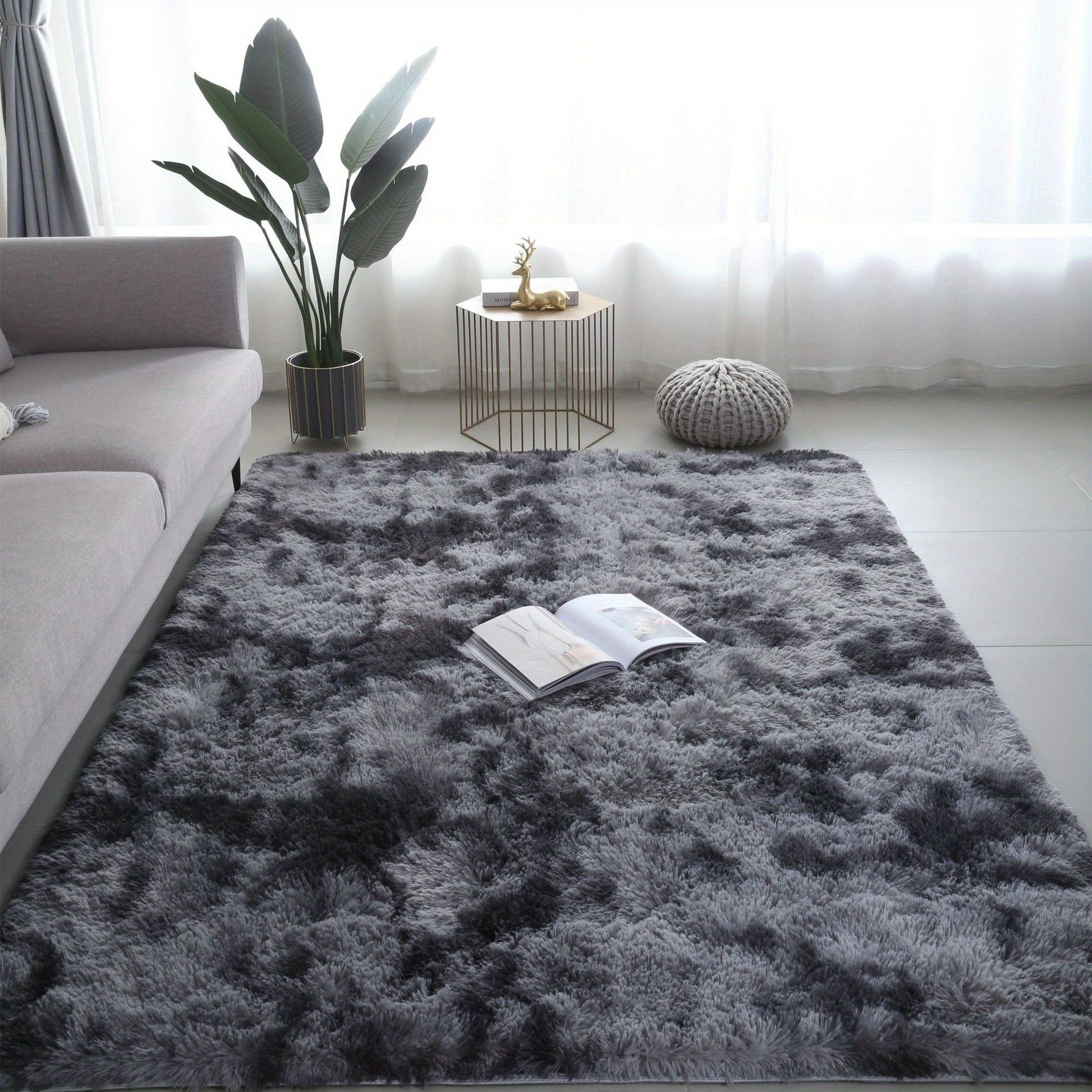 Hoogpolig Vloerkleed 200x300 voor Woonkamer en Slaapkamer Shaggy Stijl 4