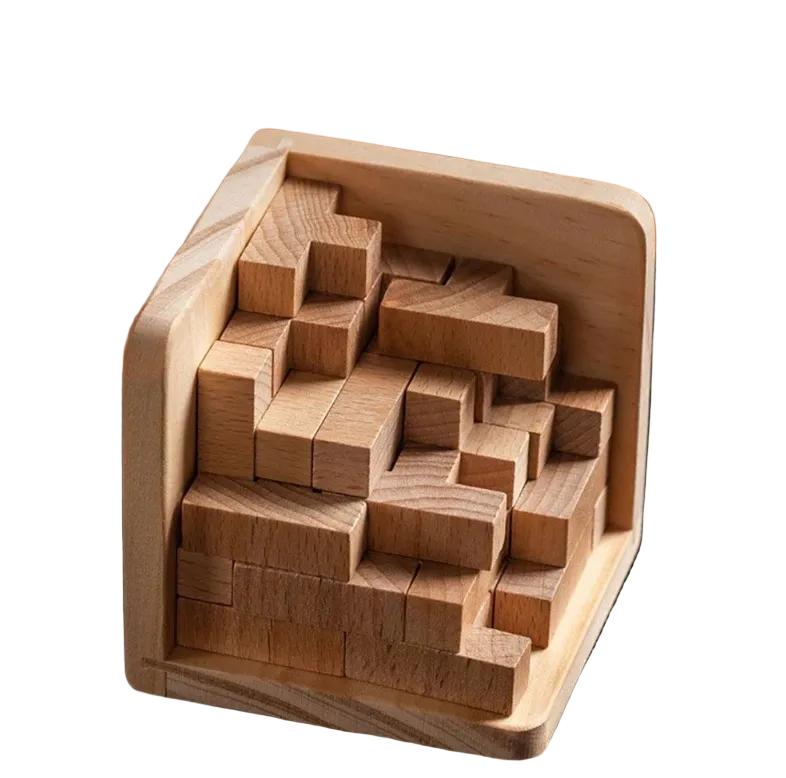 Houten Driehoekige Puzzel Spel voor Kinderen en Volwassenen 0