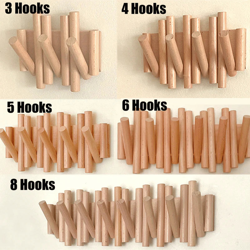 Houten Kledingrek Muurbeugel Scandinavisch Ontwerp 6