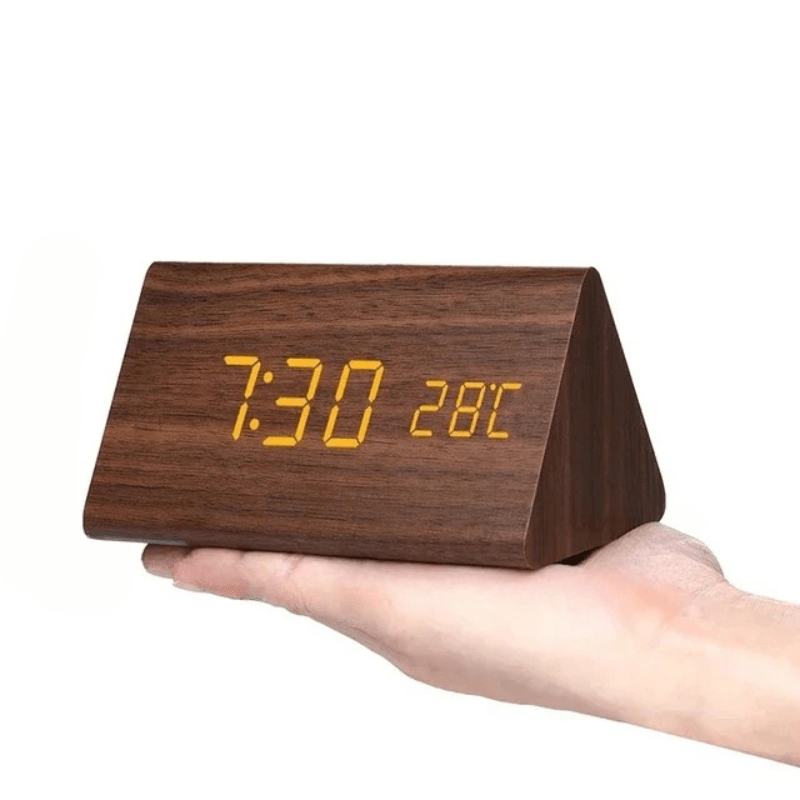 Houten Klok Spraakgestuurd Minimalistisch Design voor Woonkamer en Slaapkamer 0