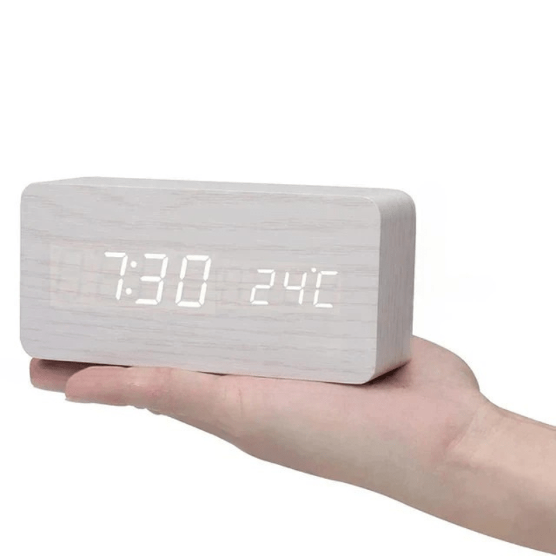 Houten Klok Spraakgestuurd Minimalistisch Design voor Woonkamer en Slaapkamer 10
