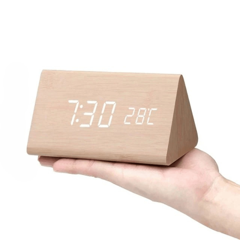 Houten Klok Spraakgestuurd Minimalistisch Design voor Woonkamer en Slaapkamer 15