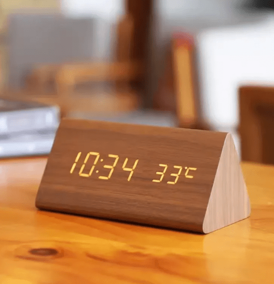 Houten Klok Spraakgestuurd Minimalistisch Design voor Woonkamer en Slaapkamer 7