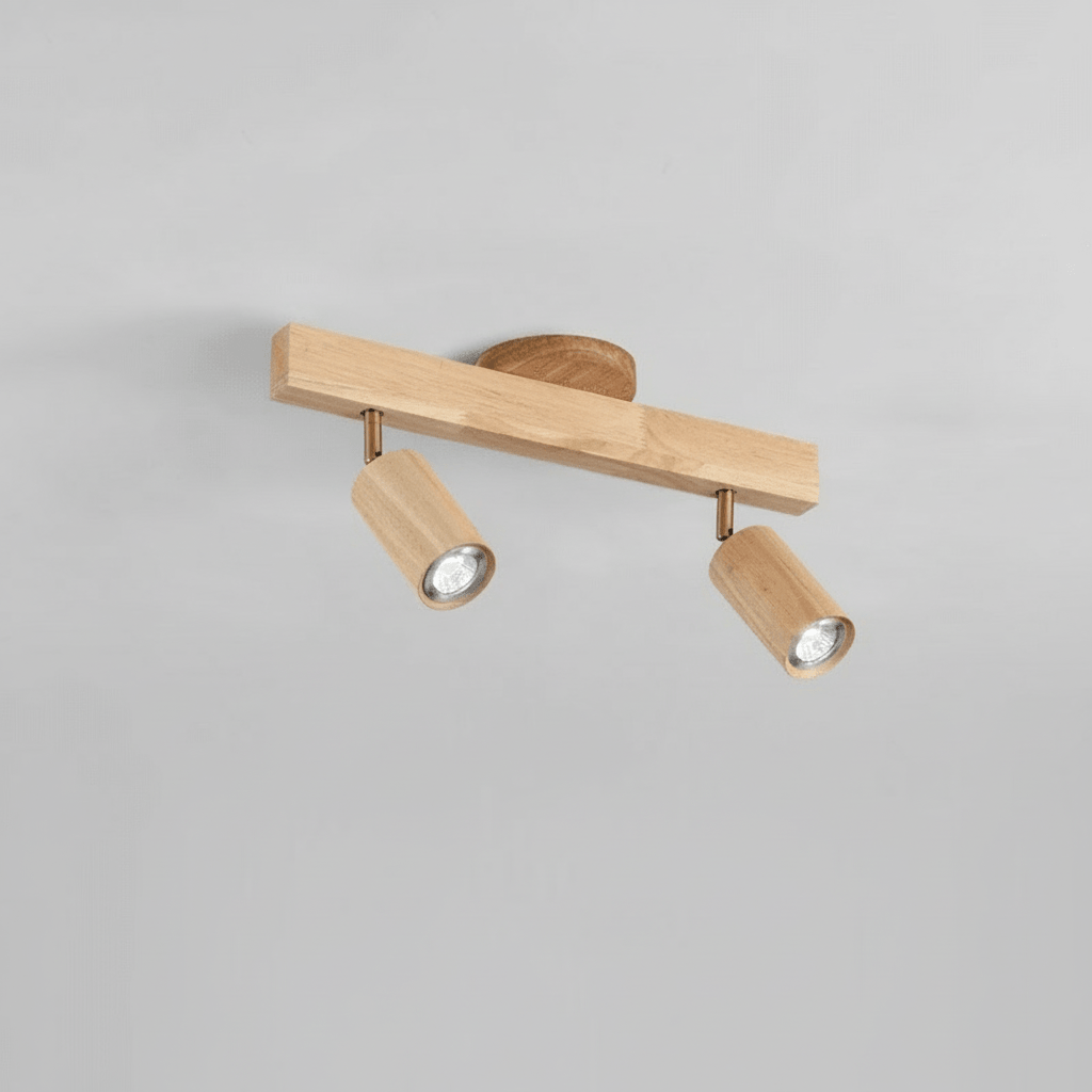 Houten LED Plafondlamp Minimalistisch Verstelbaar 18