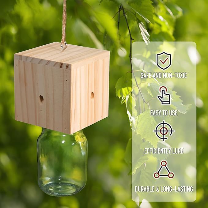 Houten Vogelvoederbak Hangend met Glazen Zaadreservoir en Jute Hanger 3