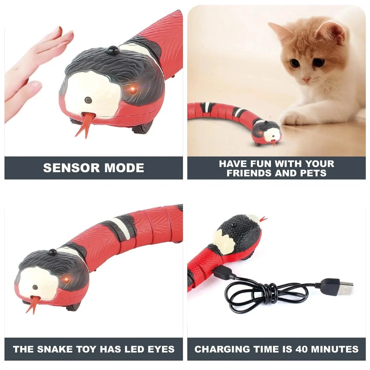 Interactief Kattenspeelgoed Automatische Slang voor Katten 4