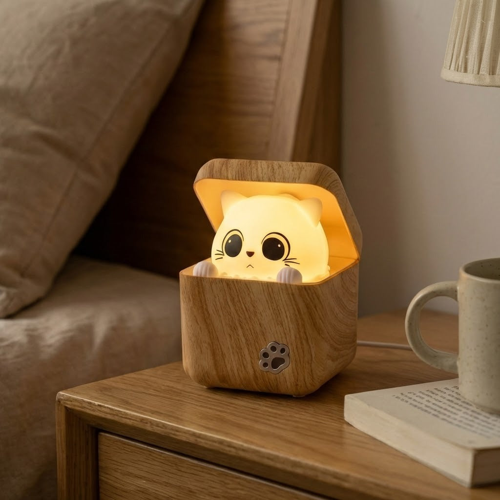 Kattenboom Nachtlampje Met Kiekeboe Effect Voor Slaapkamer Of Babykamer 2