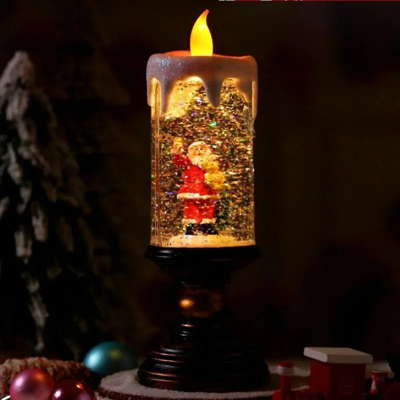 Kerstdecoratie Sneeuwval Kaars met LED Licht 5