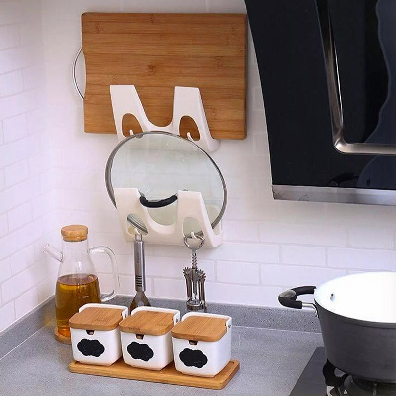 Keuken Accessoire Dubbele Haak Potdekselstandaard Ruimtebesparend Ontwerp 2