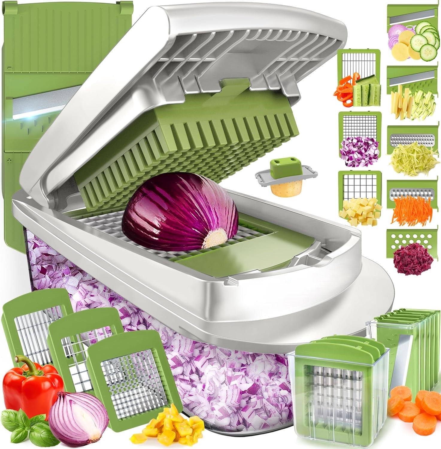 Keuken Groentesnijder 10-in-1 met 8 Messen 1