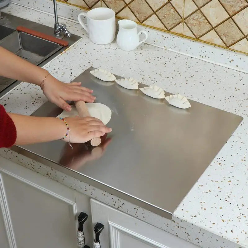 Keuken Snijplank RVS met Antislip Rand 1