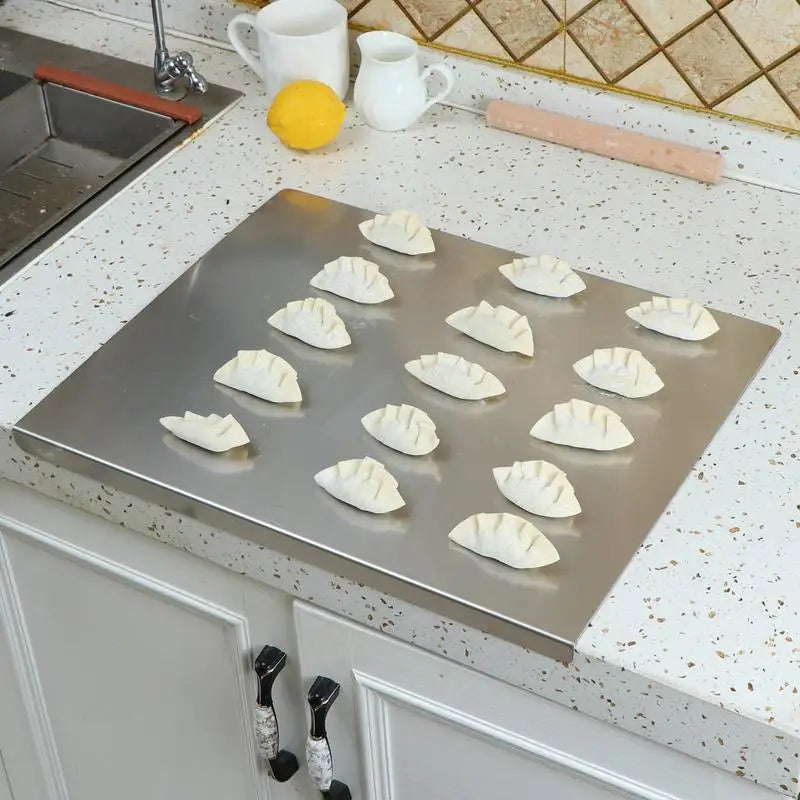 Keuken Snijplank RVS met Antislip Rand 2
